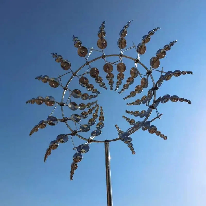 Metal Garden Windmill Wind Spinner – Rotating Outdoor Sculpture