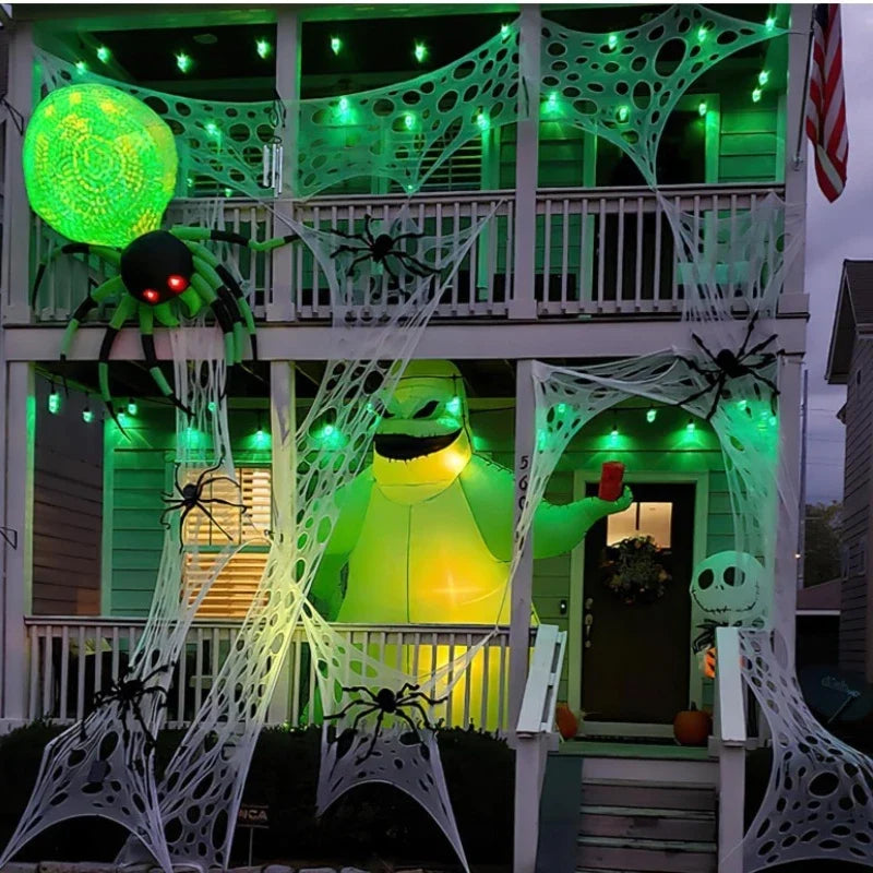 Large Stretchable Halloween Spider Web Cobweb Decoration Set
