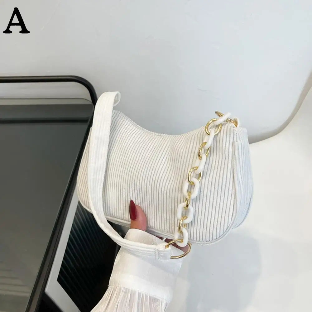 Women's Mini Corduroy Shoulder Bag – Half Moon Purse