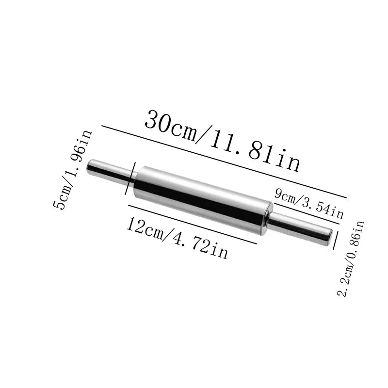 Stainless Steel Rolling Pin – Non-Stick Baking Dough Roller