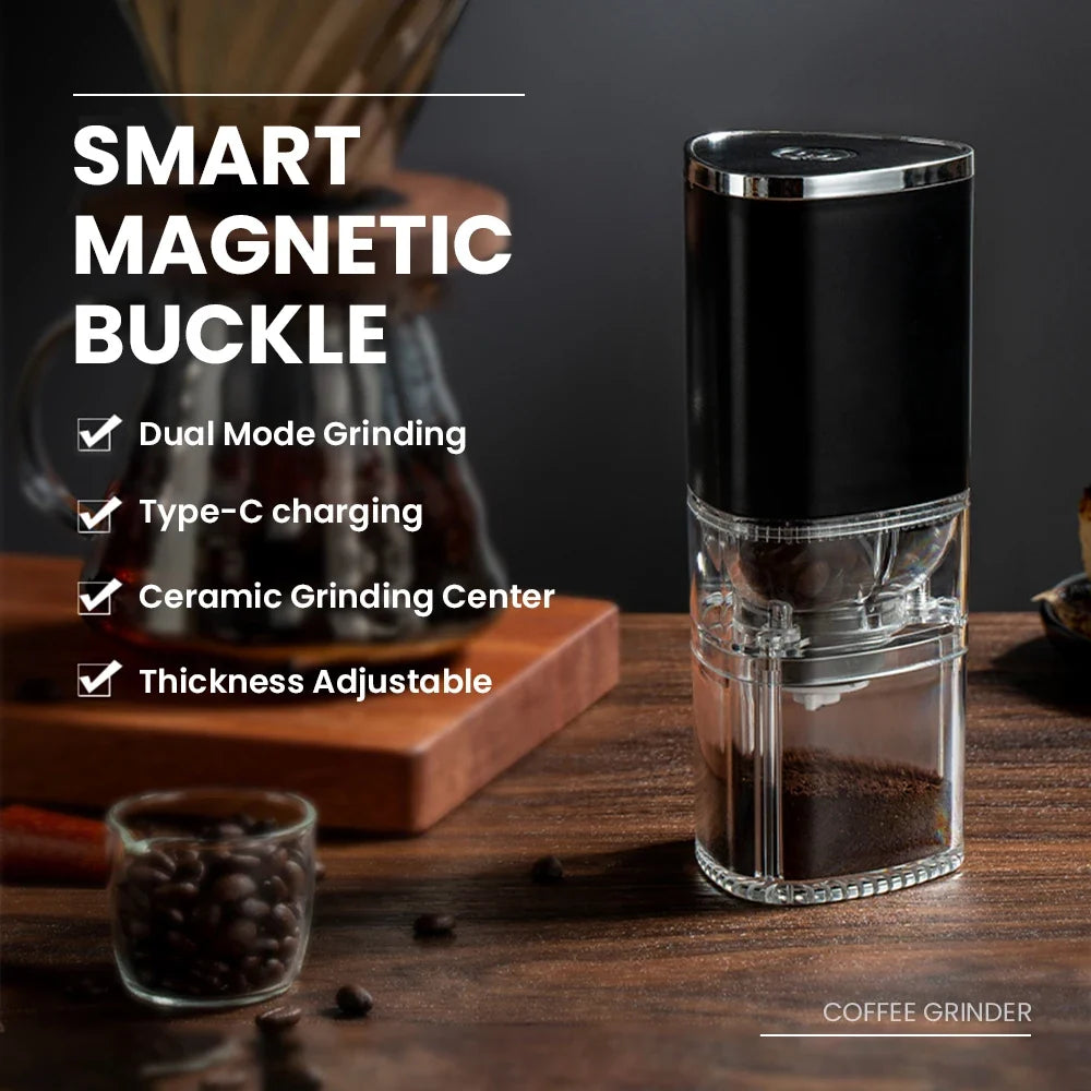 Portable Electric Coffee Grinder USB-C Rechargeable Ceramic Burr