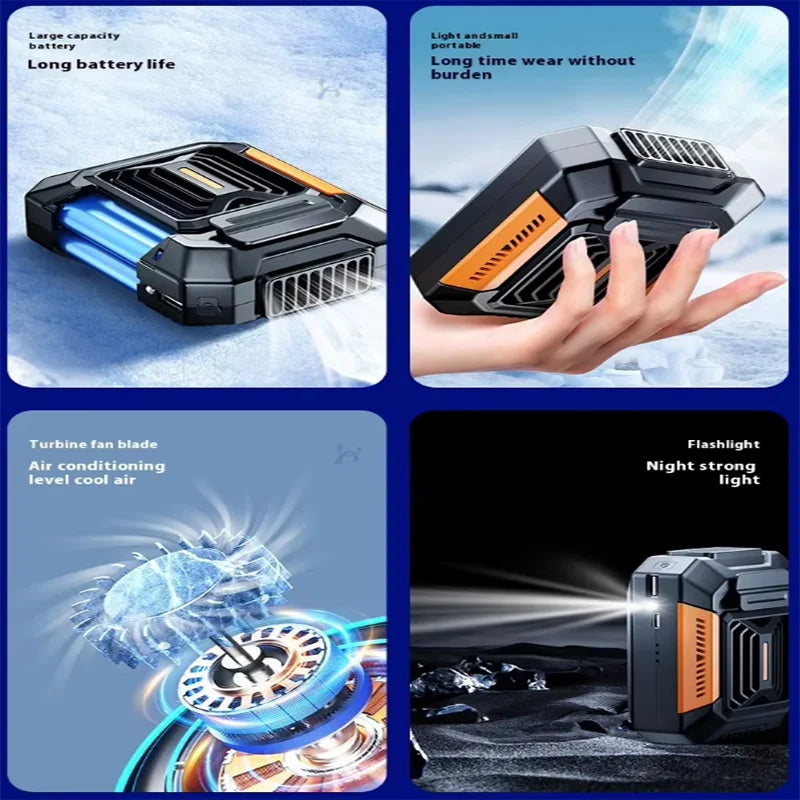 Portable USB Clip-On Belt Fan with LED Light | Travel & Outdoor