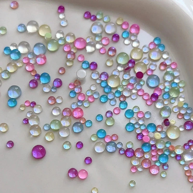 Mermaid Aurora Bubble Bead Nail Charms – Mixed Candy Colors