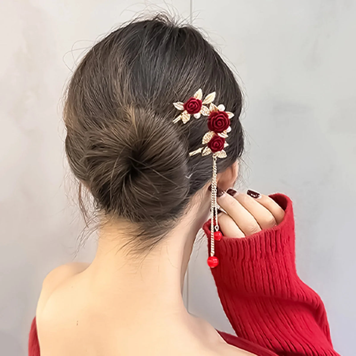 Chinese Court Style Alloy Hair Stick with Tassel | Hanfu