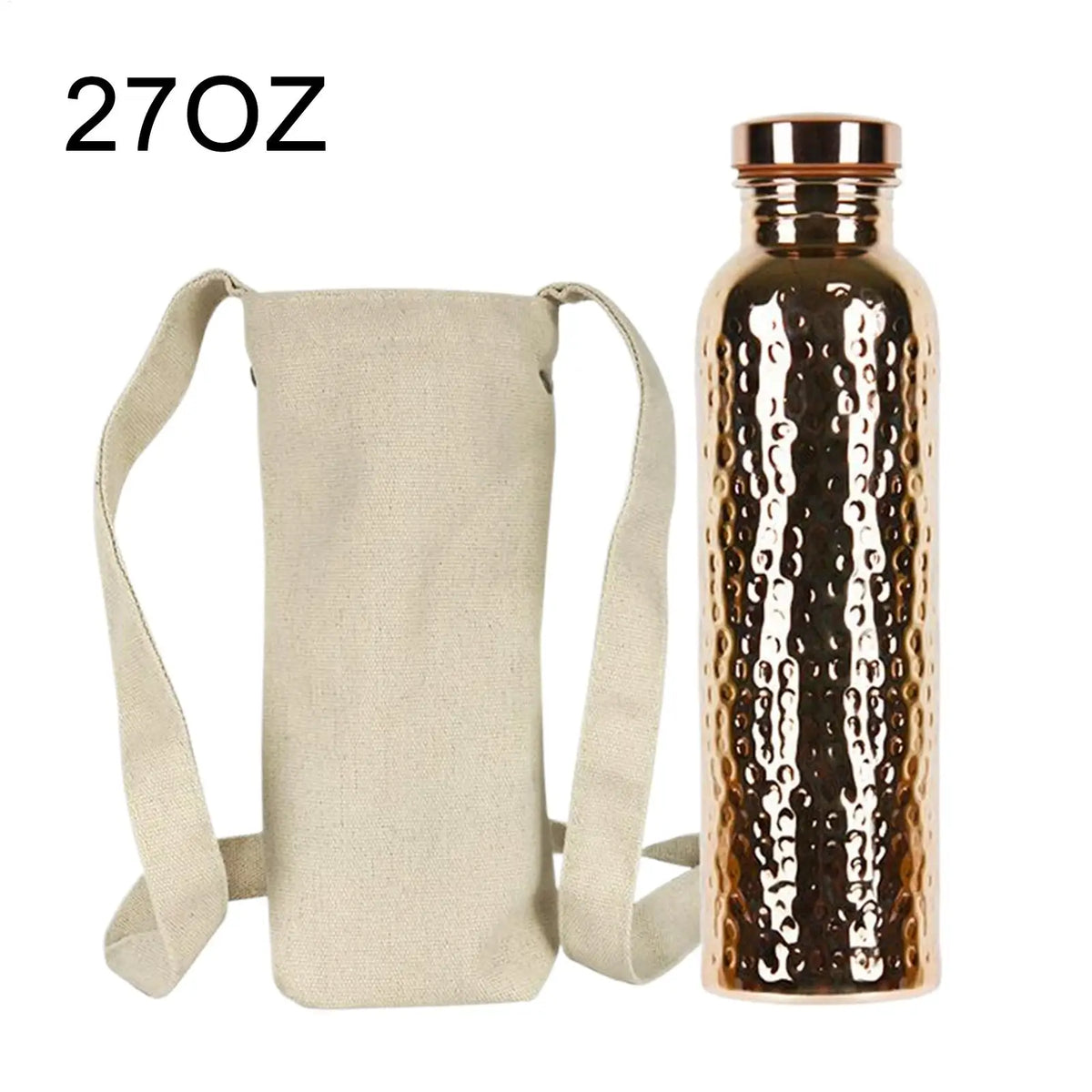Copper Water Bottle 27oz – Leakproof Insulated Travel Cup