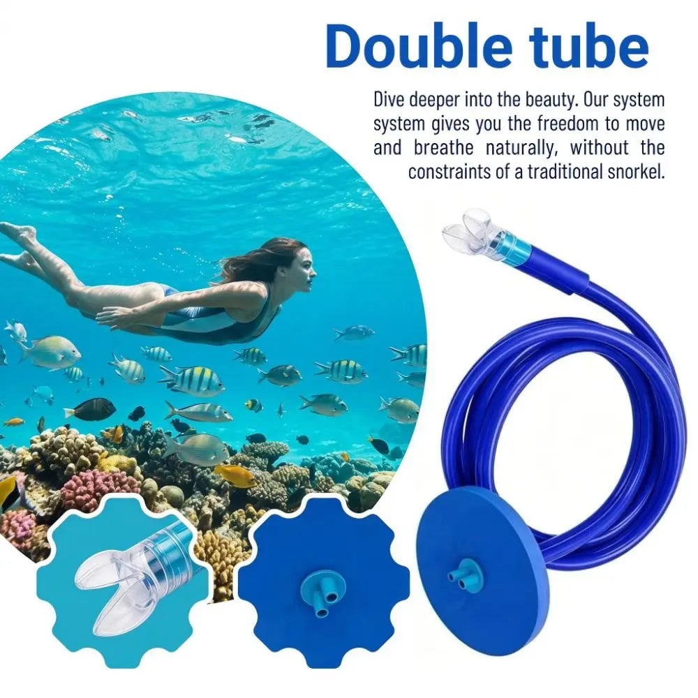Double Tube Silicone Diving Snorkel Breathing Tube 1.5–4.5m