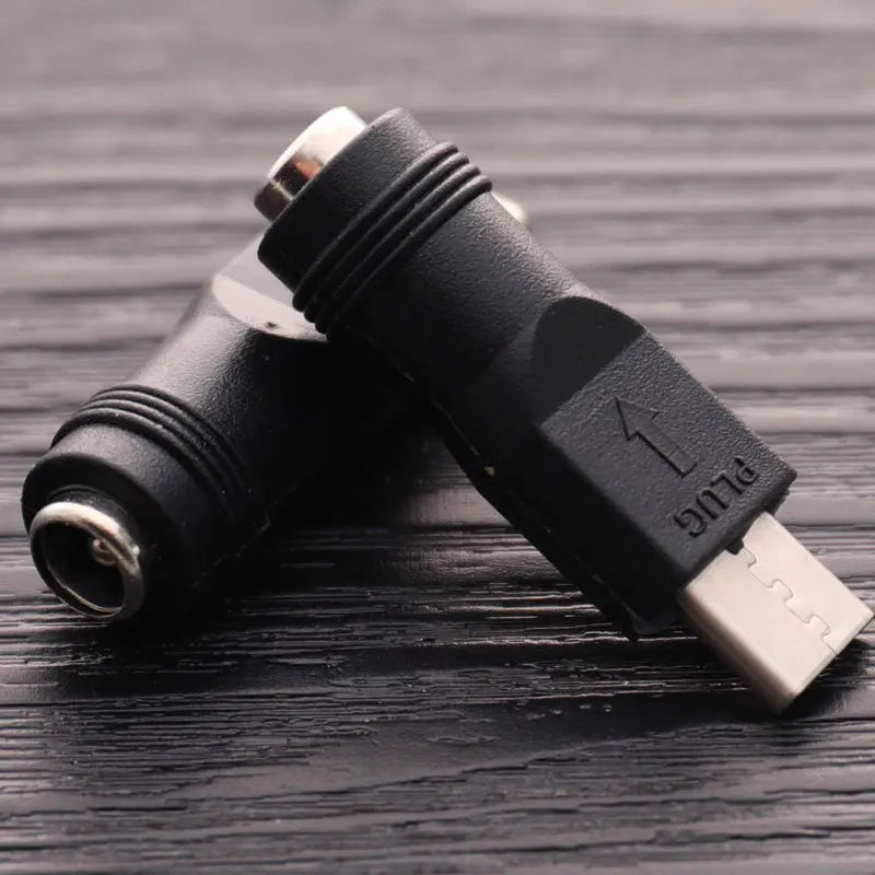 DC 5.5x2.1mm Female to USB Type-C Male Power Adapter Converter