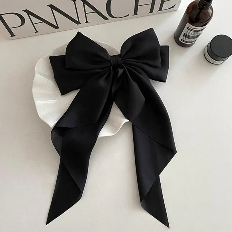 Satin Bow Hair Clip – Elegant Ribbon Barrette for Women