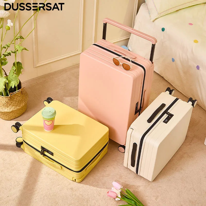 Wide Handle Spinner Suitcase | Carry-On Luggage 20 24 26 Inch