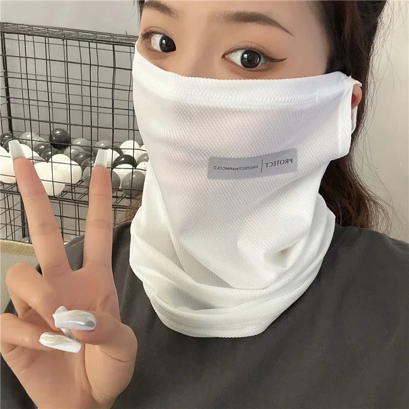 Outdoor UV Protection Ice Silk Mask Sunscreen Face Cover Neck Wrap