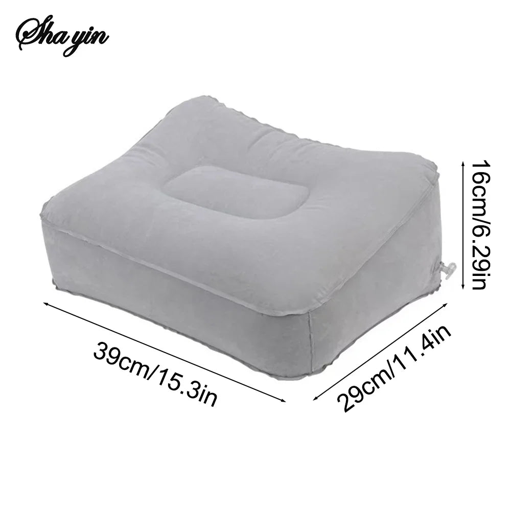 Inflatable Soft Footrest Pillow PVC Foot Rest Cushion Air Travel