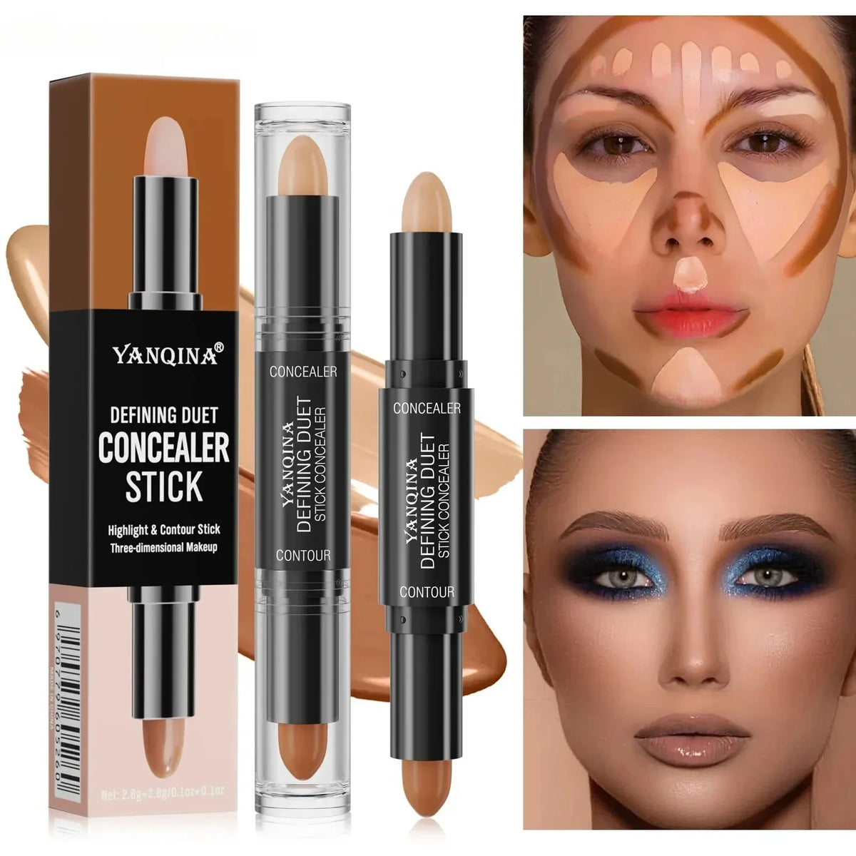 BIOAOUA Double-Head Contour & Concealer Stick | Long-Lasting