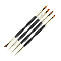 4-Piece Dual-Ended Nail Art Brush Set – Gel, Liner & Acrylic