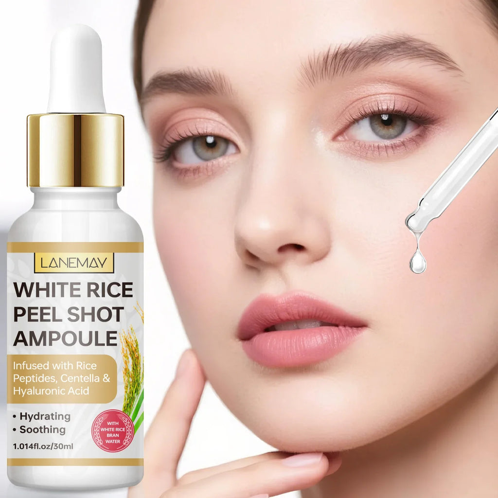 White Rice Peel Shot Ampoule – Rice Peptides & Hyaluronic Acid