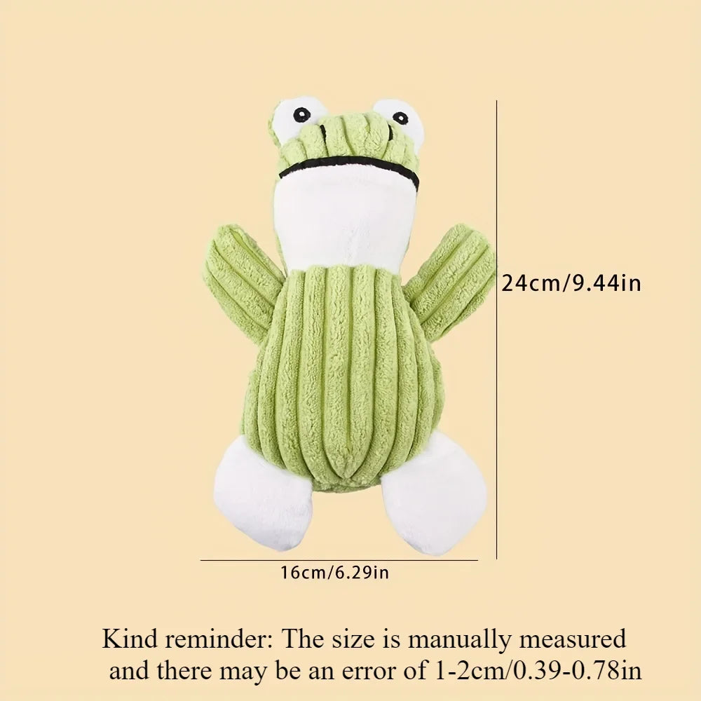 Frog Plush Dog Squeaky Toy – Chew Toy for Puppies & Small Dogs