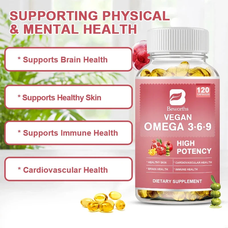 BEWORTHS Omega 3 6 9 Capsules – Brain, Heart & Immune Health