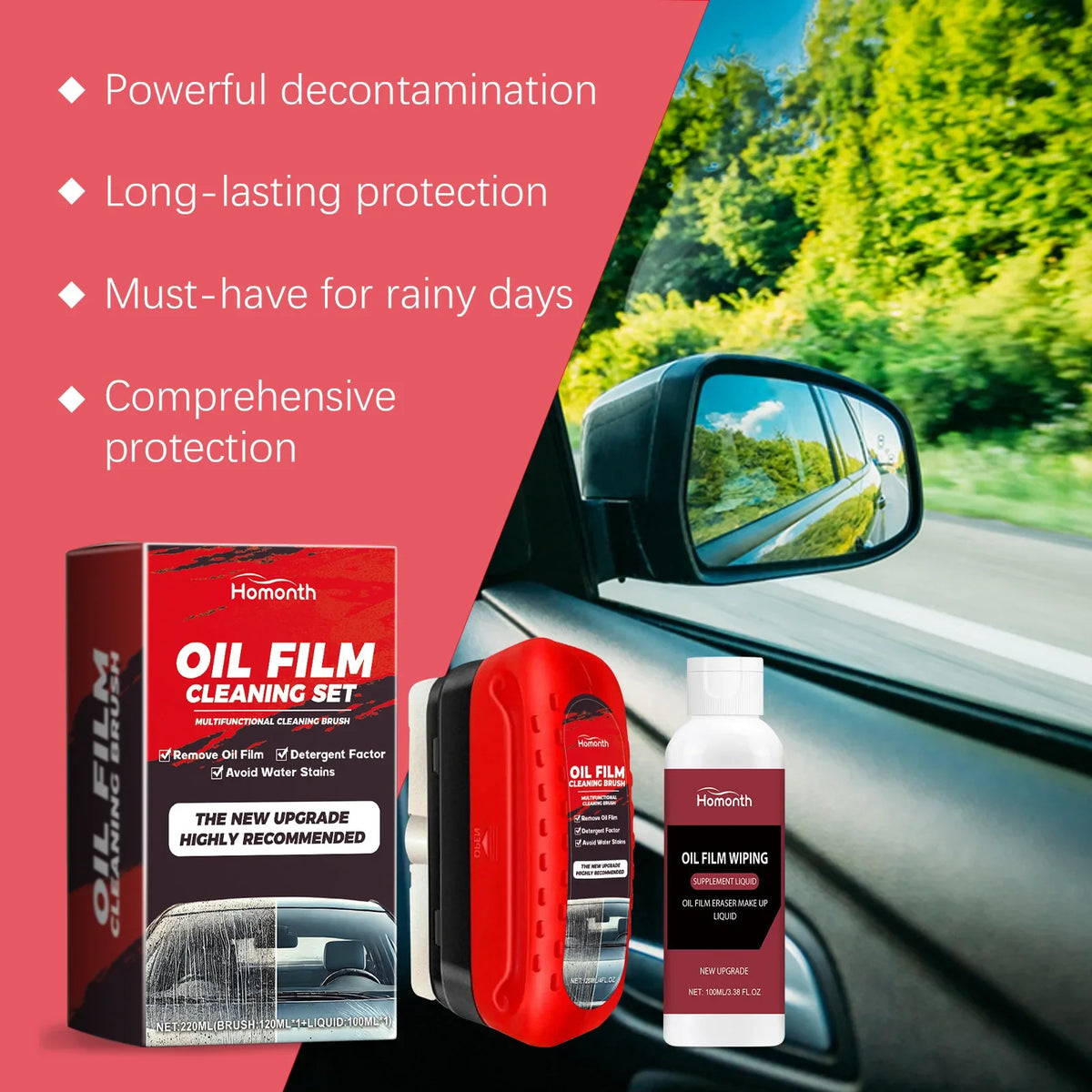 Homonth Car Windshield Oil Film Remover & Glass Coating Kit