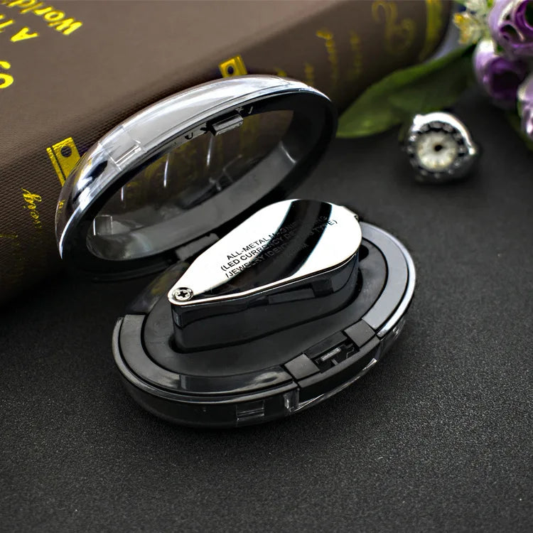 40X Foldable Magnifying Glass with LED & UV Money Detector