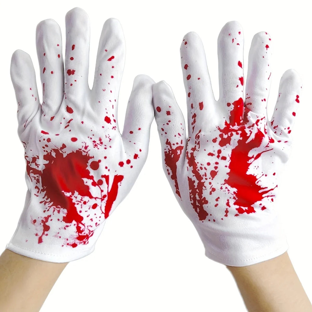Halloween Horror Blood Gloves – Costume Accessory for Adults