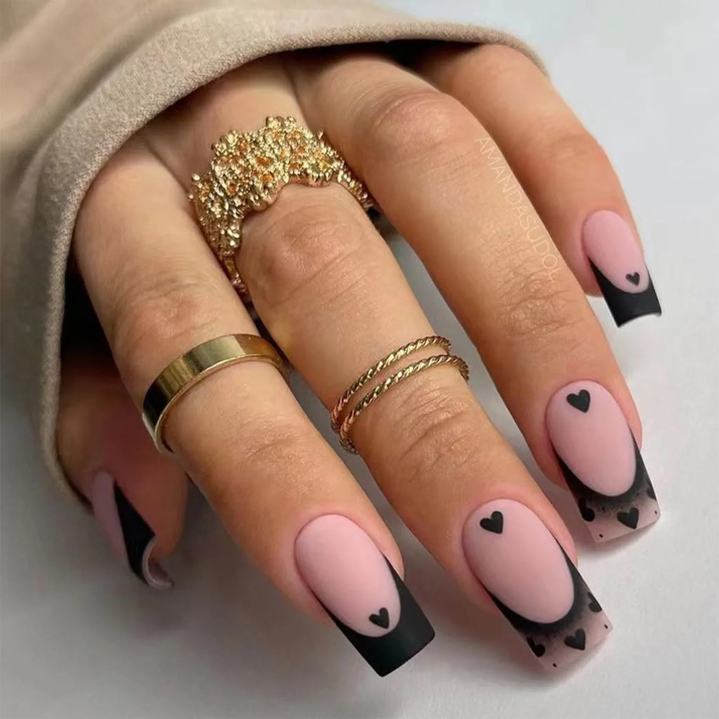 Korean Bow Press On Nails – Wine Red Almond | 24pcs Set