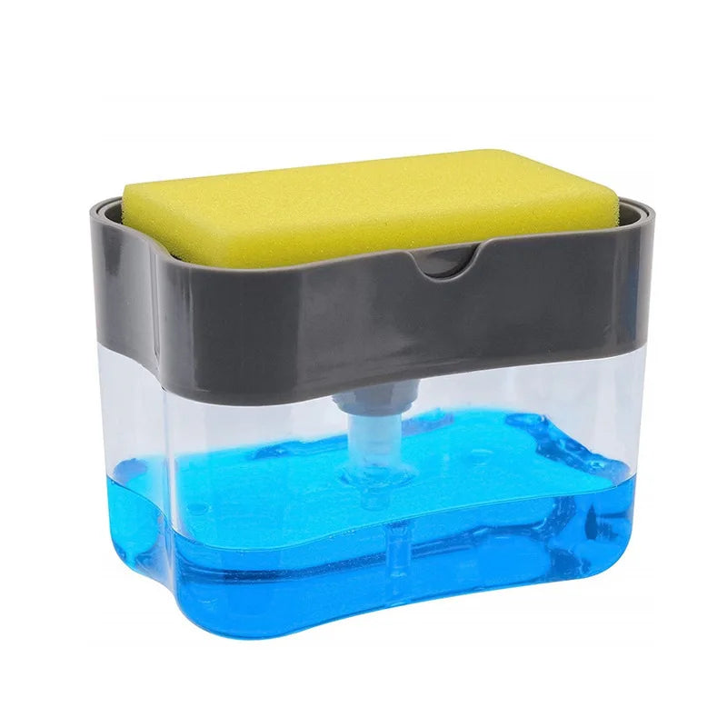 Kitchen Automatic Liquid Dispenser Dishwashing Brush Pot Tool Soap