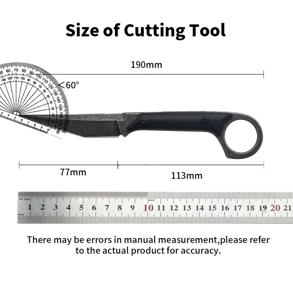 G10 Fixed Blade Knife – 440C Steel Camping & Survival + Sheath