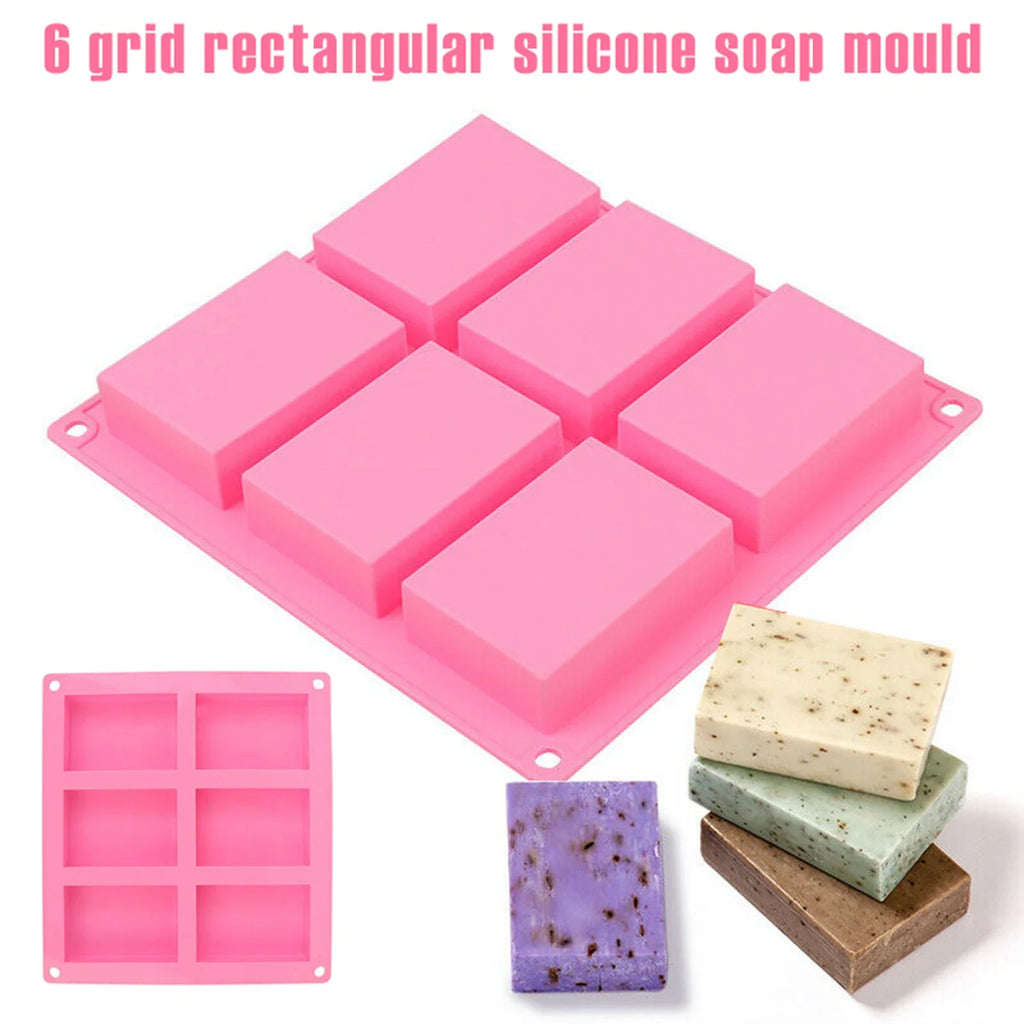 6-Cavity Silicone Soap & Baking Mold – Non-Stick Reusable