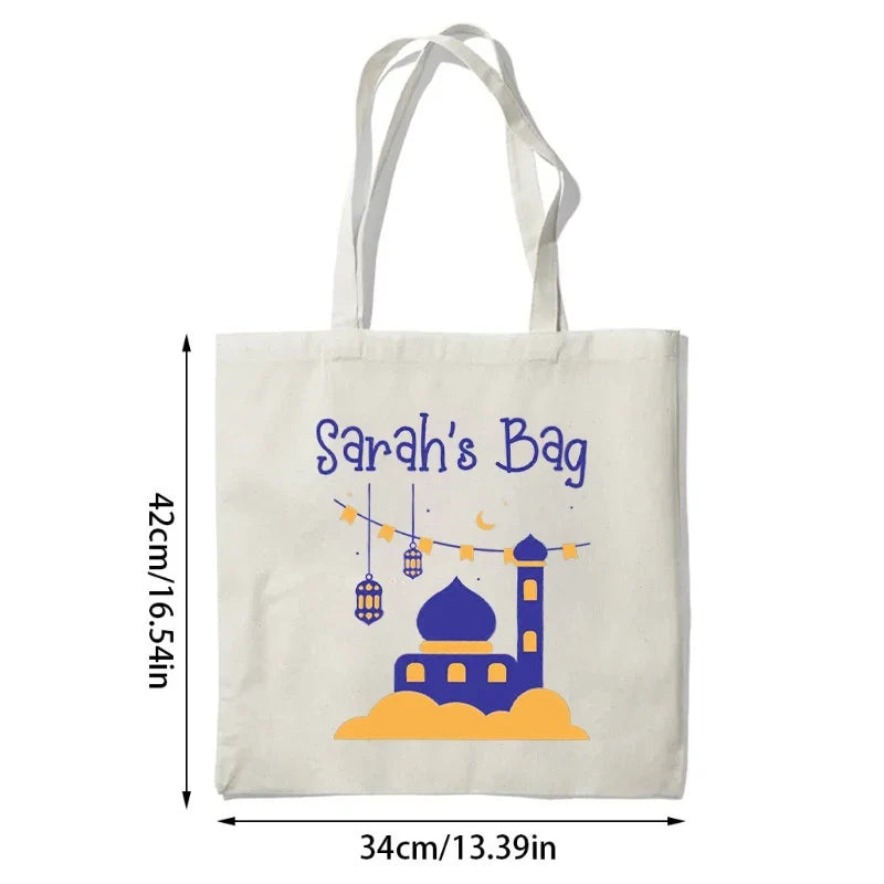 Personalized Mosque Canvas Tote Bag | Eid Ramadan Islamic Gift