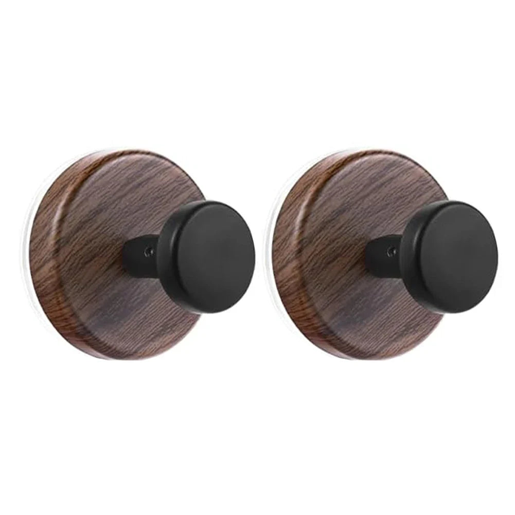 LEENKEA 2-Pack Wooden Suction Cup Hooks | No-Drill Wall Hooks