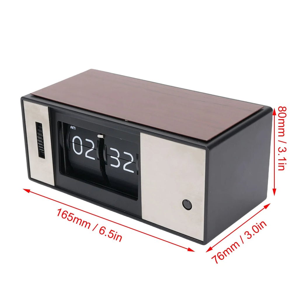 Retro Digital Mechanical Flip Down Clock Auto Desk LED Light Battery