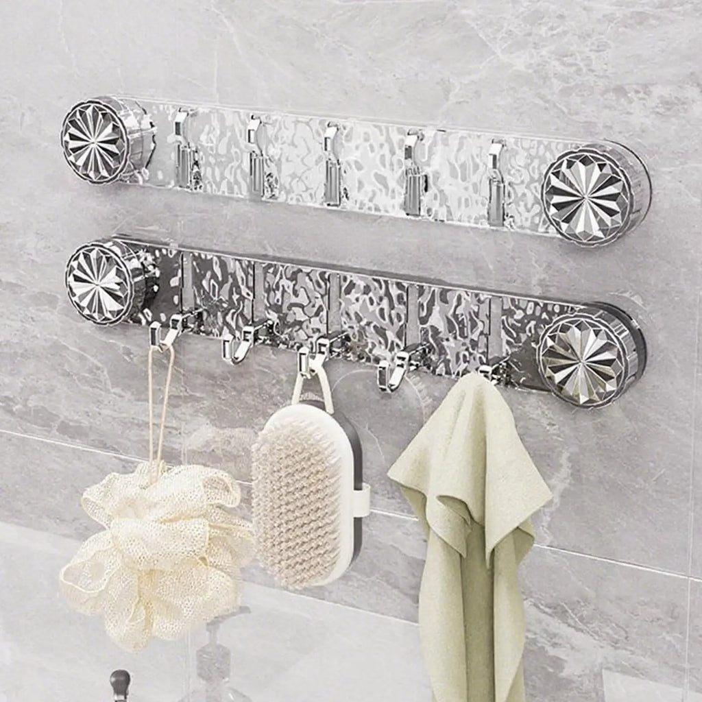 Heavy-Duty 5-Hook Suction Cup Wall Organizer | No-Drill