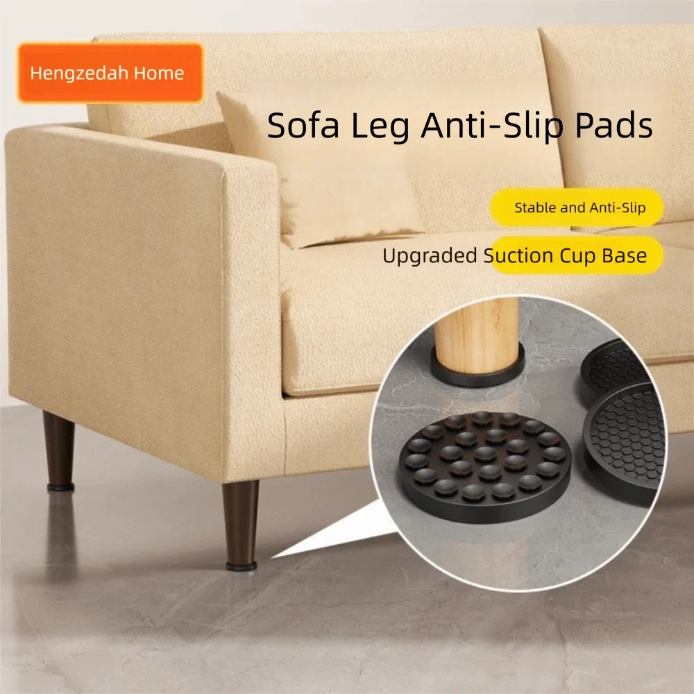 Suction Cup Furniture Coasters Silicone Non Slip Wheel Stoppers Anti