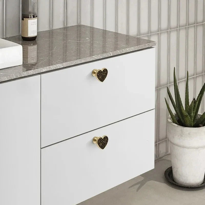 Zinc Alloy Heart & Clover Cabinet Knob | Drawer Handle