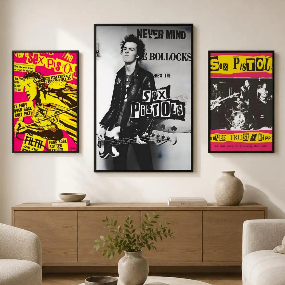 Sex Pistols Waterproof PVC Wall Poster – Peel & Stick HD Art