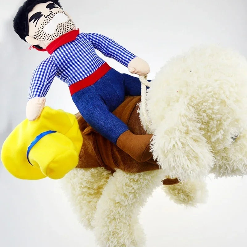 Dog Cowboy Costume with Hat – Halloween & Party Pet Outfit