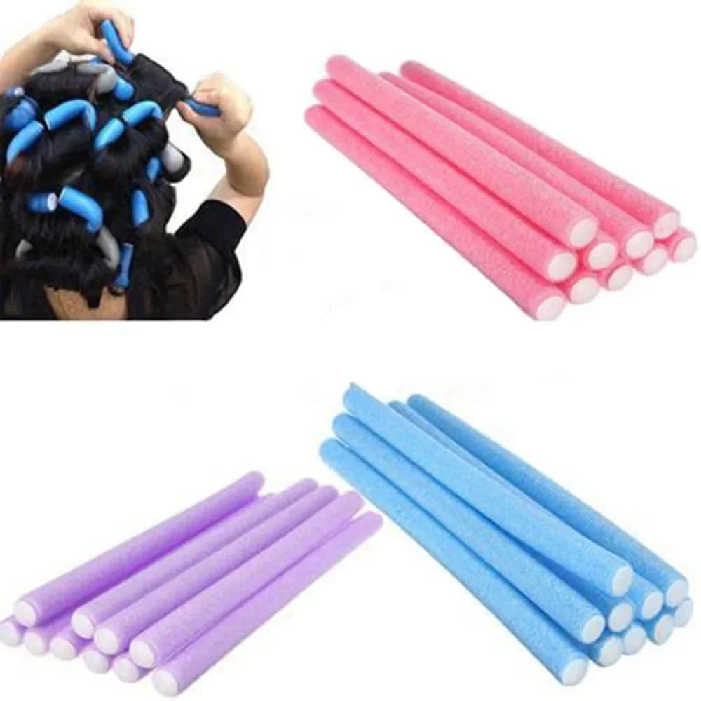 10-Pack Heatless EVA Foam Curling Rods – Colorful Hair Curlers