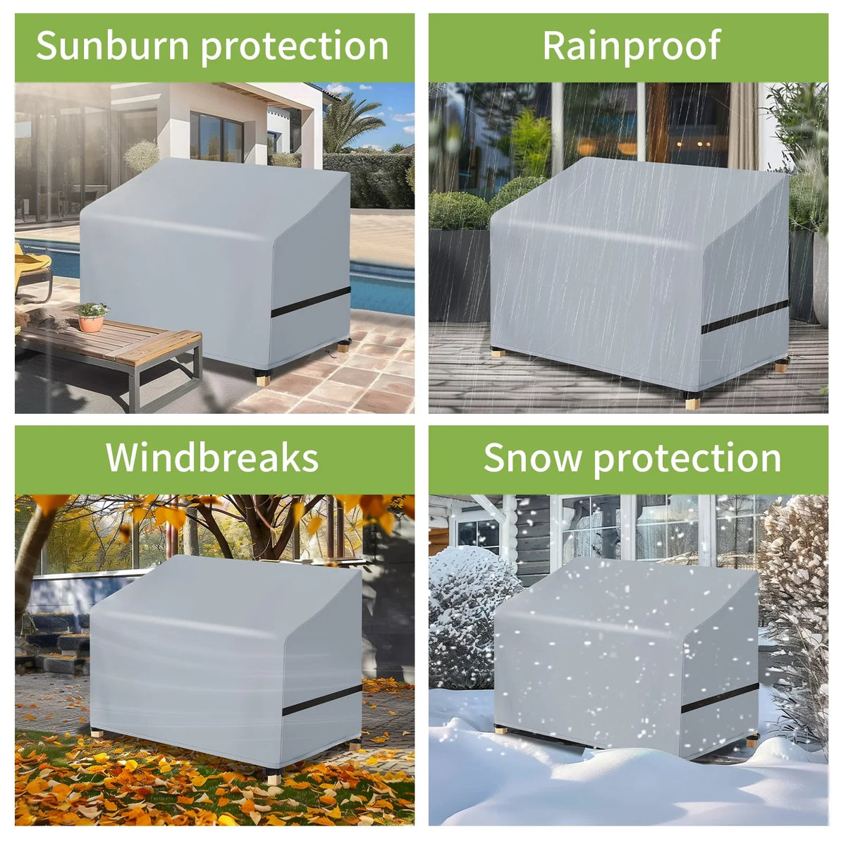 210D Oxford Waterproof Patio Furniture Cover | 4 Sizes