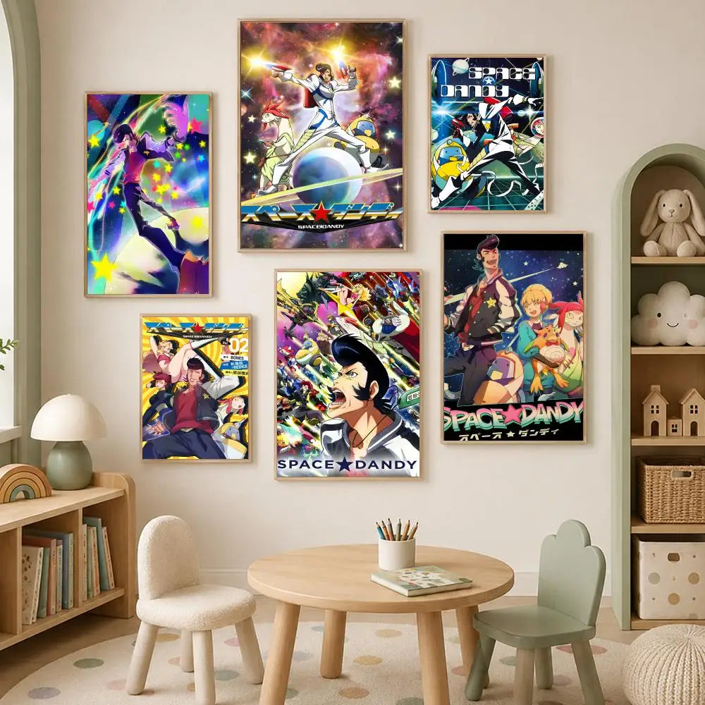 Anime Space Dandy Self-Stick Wall Poster – HD Waterproof Art