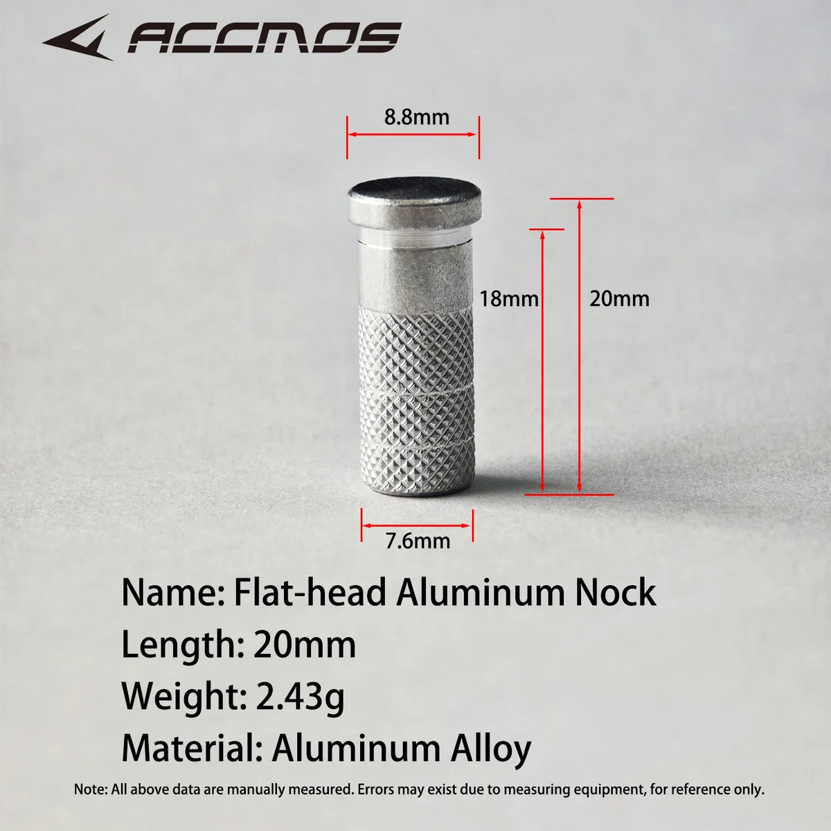 30 ID6 Flat-head Aluminum Alloy Arrow Nock Inner Diameter Outer Shaft