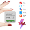 ZigBee/WiFi Tuya Smart Mini Relay Switch | 16A, 2-Way Control, Alexa & Google Home – App, Voice & Remote Control