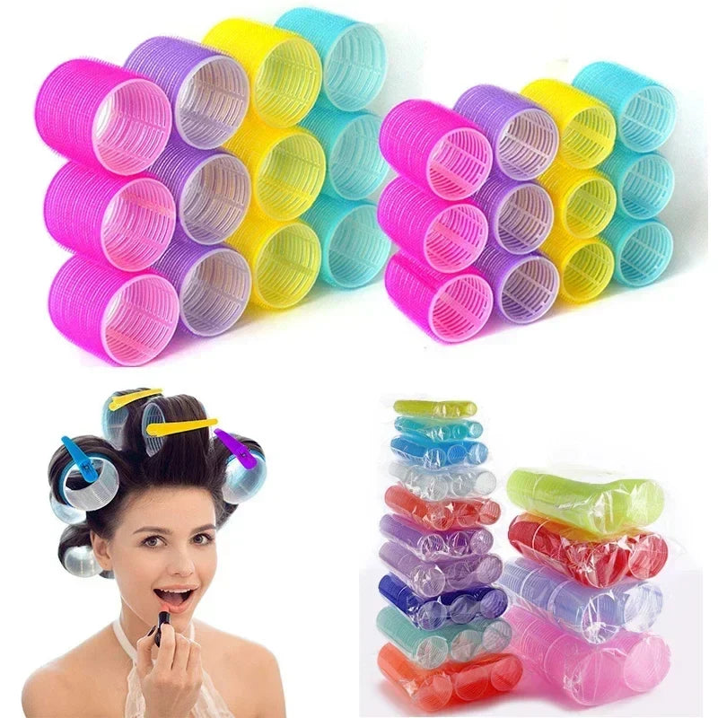 Jumbo Self-Grip Heatless Hair Rollers | Hook & Loop Curlers 6pc