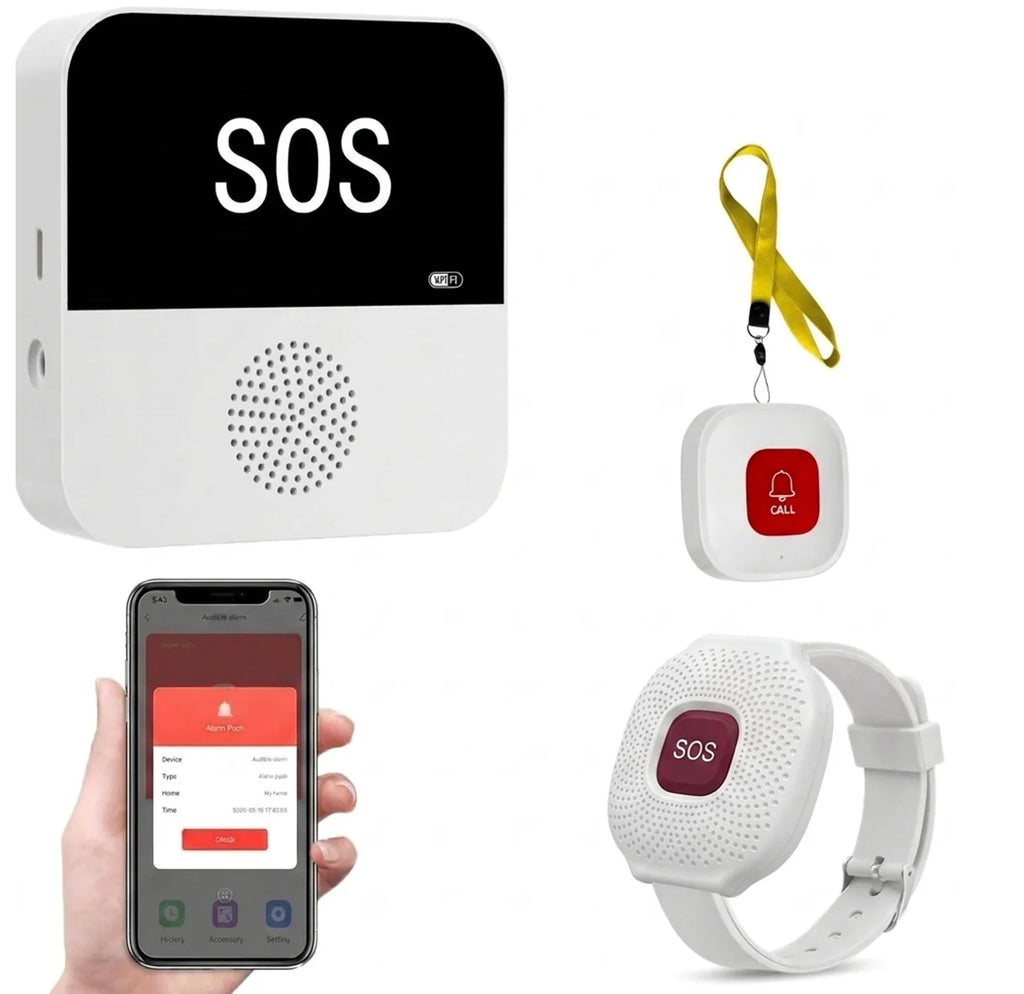 Wireless WiFi Caregiver Pager SOS Call Button Alert System