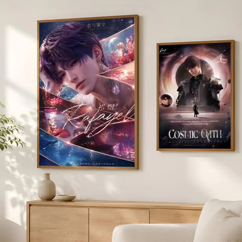 Love & Deepspace HD PVC Wall Poster – Self-Stick Waterproof
