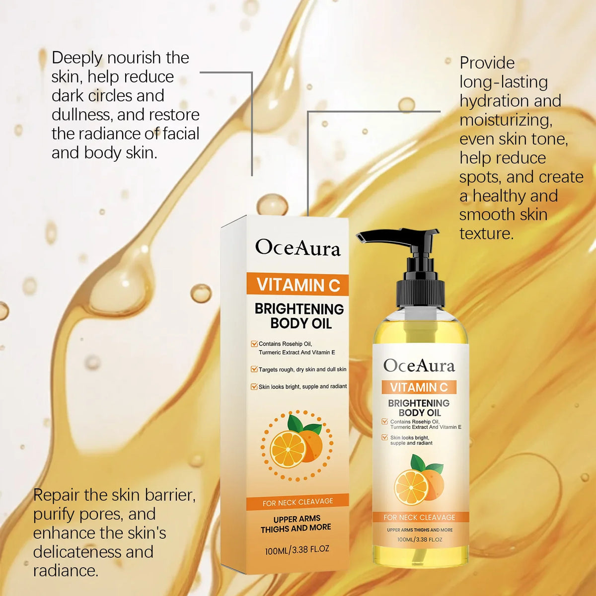 Vitamin C Body Oil – Turmeric & Rosehip Brightening 100ml