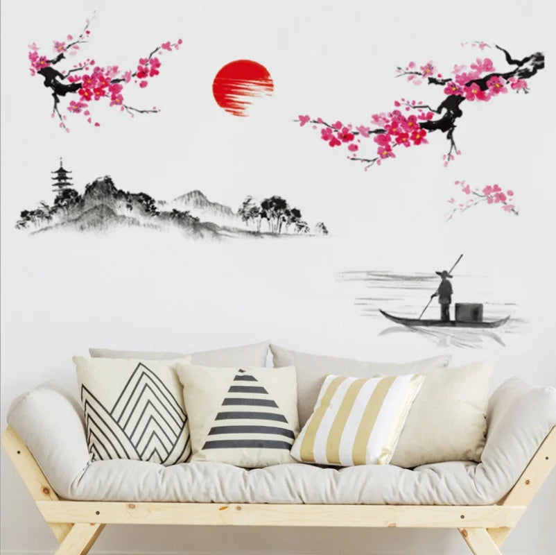 Cherry Blossom Wall Sticker – Sakura Tree Mural Decal 60×90cm