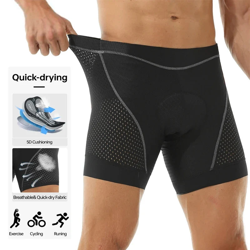 X-TIGER Men's 5D Gel Padded MTB Cycling Boxer Shorts