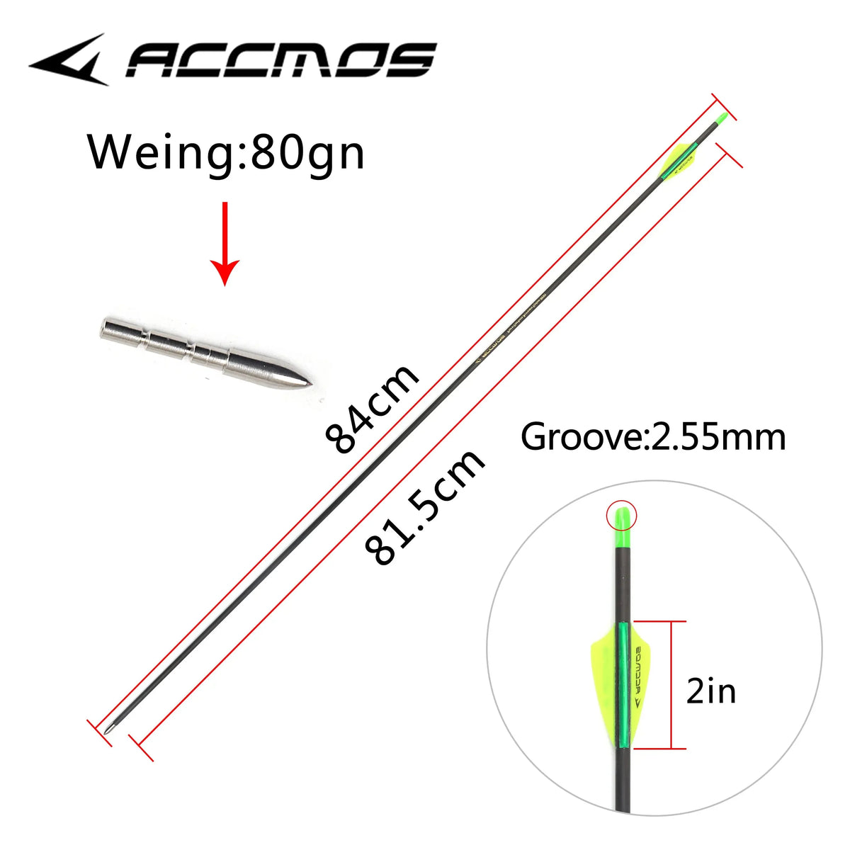 Pure Carbon ID ARROW Spine 250 300 350 400 500 600 700 800 1000