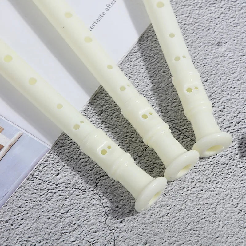 8-Hole Recorder PP Material Milk White Student Children's Flute