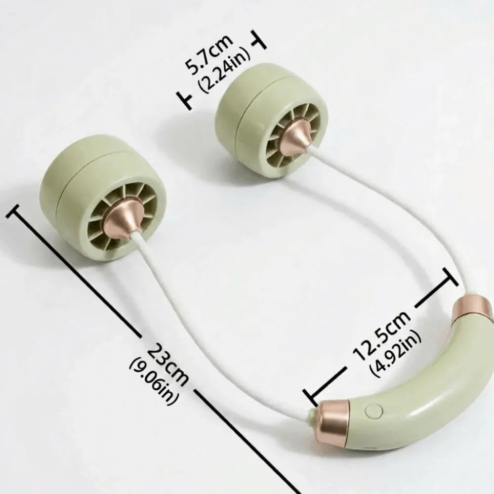 Wearable Neck Fan – Foldable Rechargeable Turbine Cooling Fan