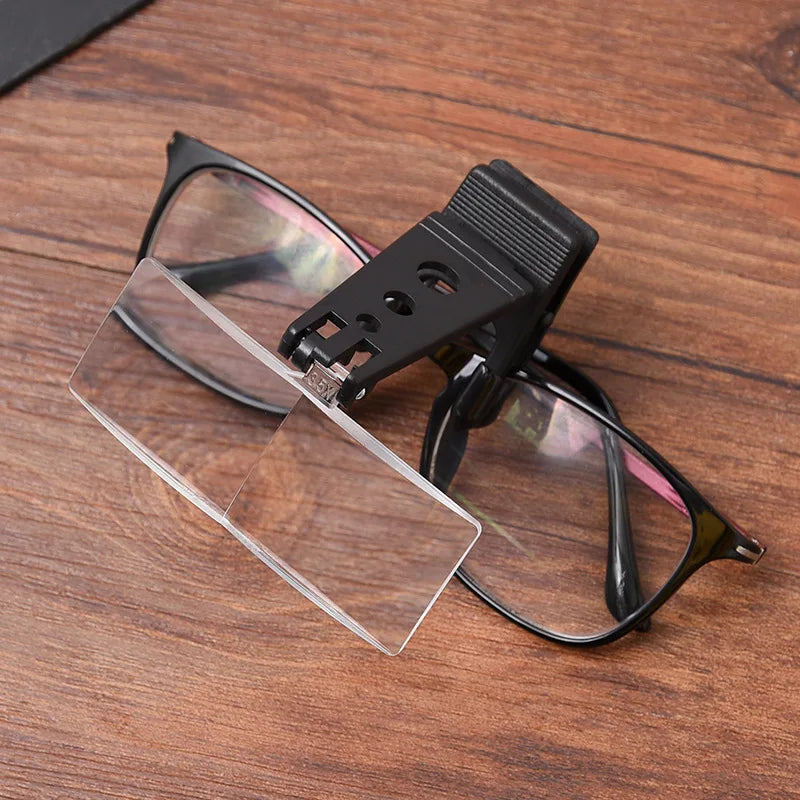 Clip-On Magnifying Glasses with LED Light & 3 Lens Sets